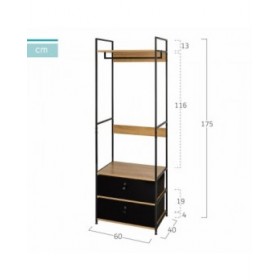 Armadio Max Home Stoffa Acciaio Melammina Truciolare 60 x 175 x 40 cm