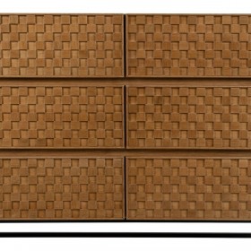 Cassettiera MARIGNI Nero Naturale Ferro Legno MDF 118 x 42 x 77 cm