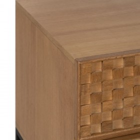 Comodino MARIGNI Nero Naturale Ferro Legno di frassino Legno MDF 51,5 x 42 x 56,5 cm