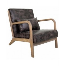 Poltrona Alexandra House Living Marrone Legno 83 x 74 x 66 cm