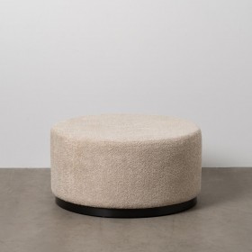 Puff Nero Beige Metallo Legno di pino Legno MDF 80 x 80 x 41 cm