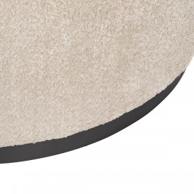 Puff Nero Beige Metallo Legno di pino Legno MDF 80 x 80 x 41 cm