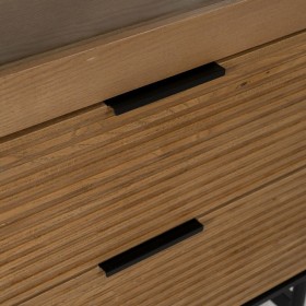 Stand Espositore ORLEANS Nero Naturale Cristallo Ferro Legno MDF 61 x 40 x 196 cm
