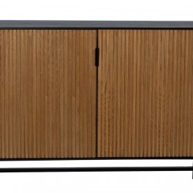 Credenza ORLEANS Nero Naturale Ferro Legno MDF 204 x 40 x 81,5 cm