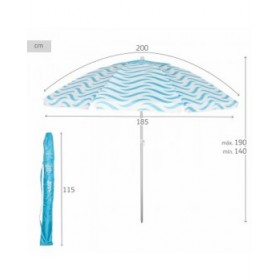 Ombrellone Aktive Azzurro Ø 200 cm 200 x 190 x 200 cm (6 Unità)