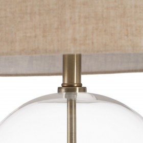 Lampada da tavolo Dorato Lino Metallo Cristallo 60 W 220-240 V 43 x 43 x 73 cm