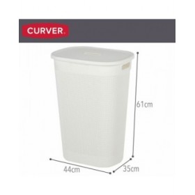 Cesto per i Panni Curver Bianco Plastica 55 L 44 x 61 x 35 cm (8 Unità)