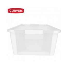 Scatola portaoggetti con coperchio Curver Bianco Plastica 26 L 55 x 19 x 35 cm (7 Unità)