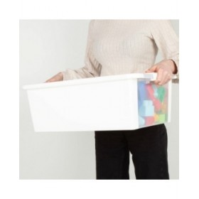 Scatola portaoggetti con coperchio Curver Bianco Plastica 26 L 55 x 19 x 35 cm (7 Unità)