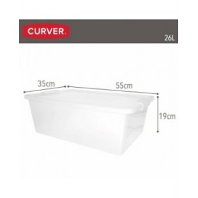 Scatola portaoggetti con coperchio Curver Bianco Plastica 26 L 55 x 19 x 35 cm (7 Unità)