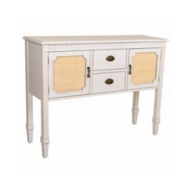 Credenza Alexandra House Living Bianco Rattan Legno di abete 36 x 82 x 108 cm