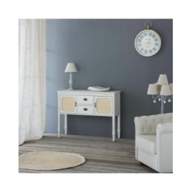 Credenza Alexandra House Living Bianco Rattan Legno di abete 36 x 82 x 108 cm