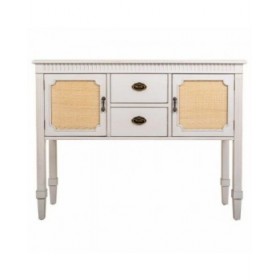 Credenza Alexandra House Living Bianco Rattan Legno di abete 36 x 82 x 108 cm