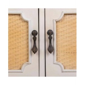 Cassettiera Alexandra House Living Bianco Rattan Legno di abete Legno MDF 36 x 90 x 82 cm