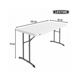 Tavolo Pieghevole Lifetime Bianco 152 x 74 x 76 cm