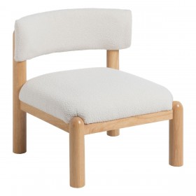 Poltrona Bianco Naturale Poliuretano Legno d'albero della gomma 62 x 62 x 71 cm