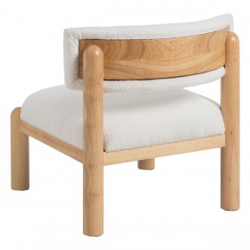 Poltrona Bianco Naturale Poliuretano Legno d'albero della gomma 62 x 62 x 71 cm