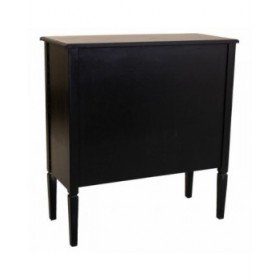 Cassettiera Alexandra House Living Nero Rattan Legno di abete Legno MDF 38 x 90 x 85 cm