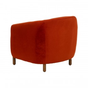 Poltrona Rosso Naturale Legno d'albero della gomma Foam Tessuto 82 x 77 x 74 cm