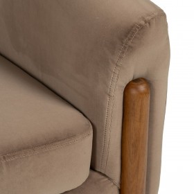 Poltrona Naturale Taupé Legno d'albero della gomma Foam Tessuto 87 x 80 x 81 cm