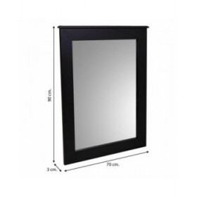 Specchio da parete Alexandra House Living Nero 3 x 90 x 70 cm Rettangolare