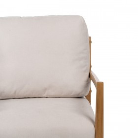 Poltrona Beige Naturale Legno d'albero della gomma Legno MDF Foam 100 % poliestere 65 x 71 x 88 cm