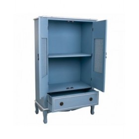 Armadio Alexandra House Living Azzurro Rattan Legno di abete Legno MDF 42 x 138 x 80 cm