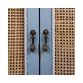 Armadio Alexandra House Living Azzurro Rattan Legno di abete Legno MDF 42 x 138 x 80 cm