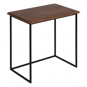 Tavolo aggiuntivo LAGOM Nero Naturale Ferro Legno d'albero della gomma 60 x 40 x 60 cm 50 x 35 x 53 cm 2 Pezzi (2 Unità)