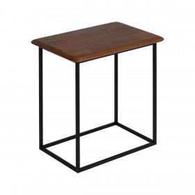 Tavolo aggiuntivo LAGOM Nero Naturale Ferro Legno d'albero della gomma 60 x 40 x 60 cm 50 x 35 x 53 cm 2 Pezzi (2 Unità)