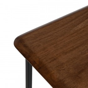 Tavolo aggiuntivo LAGOM Nero Naturale Ferro Legno d'albero della gomma 60 x 40 x 60 cm 50 x 35 x 53 cm 2 Pezzi (2 Unità)