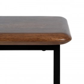 Tavolo aggiuntivo LAGOM Nero Naturale Ferro Legno d'albero della gomma 60 x 40 x 60 cm 50 x 35 x 53 cm 2 Pezzi (2 Unità)
