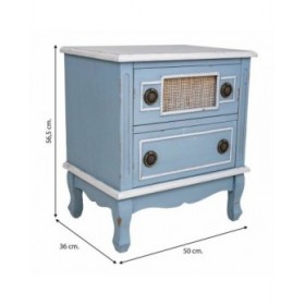 Comodino Alexandra House Living Azzurro 36 x 56 x 50 cm