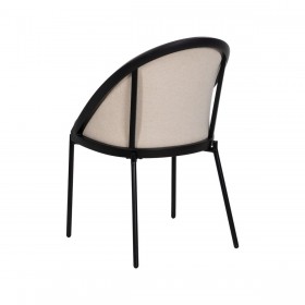 Sedia da Sala da Pranzo Nero Beige 54 x 47,5 x 82,3 cm