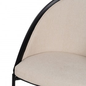 Sedia da Sala da Pranzo Nero Beige 54 x 47,5 x 82,3 cm