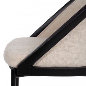 Sedia da Sala da Pranzo Nero Beige 54 x 47,5 x 82,3 cm