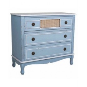 Cassettiera Alexandra House Living Azzurro Rattan Legno di abete Legno MDF 38 x 80 x 90 cm