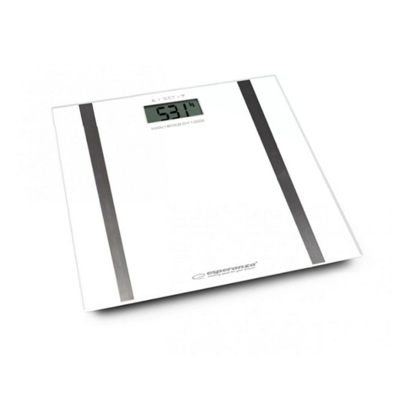 Bilancia Digitale da Bagno Esperanza Samba Bianco Vetro Batterie x 2