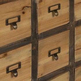 Cassettiera Beige Grigio Legno di abete Legno MDF 80,5 x 35 x 115 cm