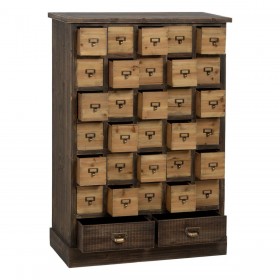 Cassettiera Beige Grigio Legno di abete Legno MDF 80,5 x 35 x 115 cm