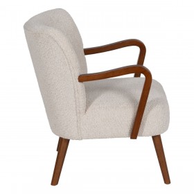 Poltrona Beige Naturale Poliestere Legno d'albero della gomma Spugna 56 x 56 x 78 cm