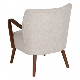 Poltrona Beige Naturale Poliestere Legno d'albero della gomma Spugna 56 x 56 x 78 cm