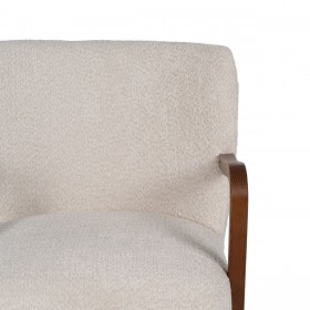 Poltrona Beige Naturale Poliestere Legno d'albero della gomma Spugna 56 x 56 x 78 cm