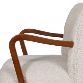 Poltrona Beige Naturale Poliestere Legno d'albero della gomma Spugna 56 x 56 x 78 cm