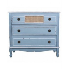 Cassettiera Alexandra House Living Azzurro Rattan Legno di abete Legno MDF 38 x 80 x 90 cm