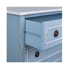 Cassettiera Alexandra House Living Azzurro Rattan Legno di abete Legno MDF 38 x 80 x 90 cm