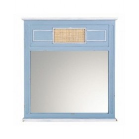 Specchio da parete Alexandra House Living Azzurro 3 x 76 x 70 cm Rettangolare