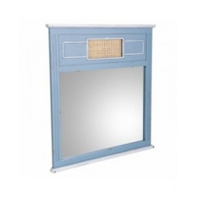 Specchio da parete Alexandra House Living Azzurro 3 x 76 x 70 cm Rettangolare