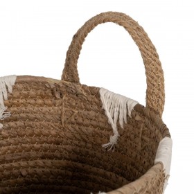 Cestino Multiuso Bianco Naturale Fibra naturale 21 x 21 x 15 cm (3 Pezzi)