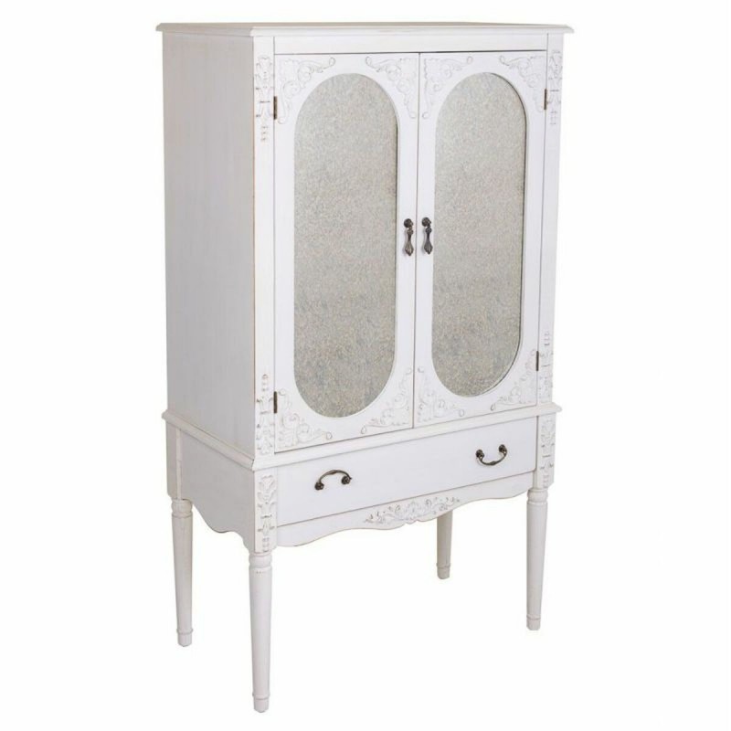 Armadio Alexandra House Living Bianco Vetro Legno di abete Legno MDF 12 x 140 x 80 cm